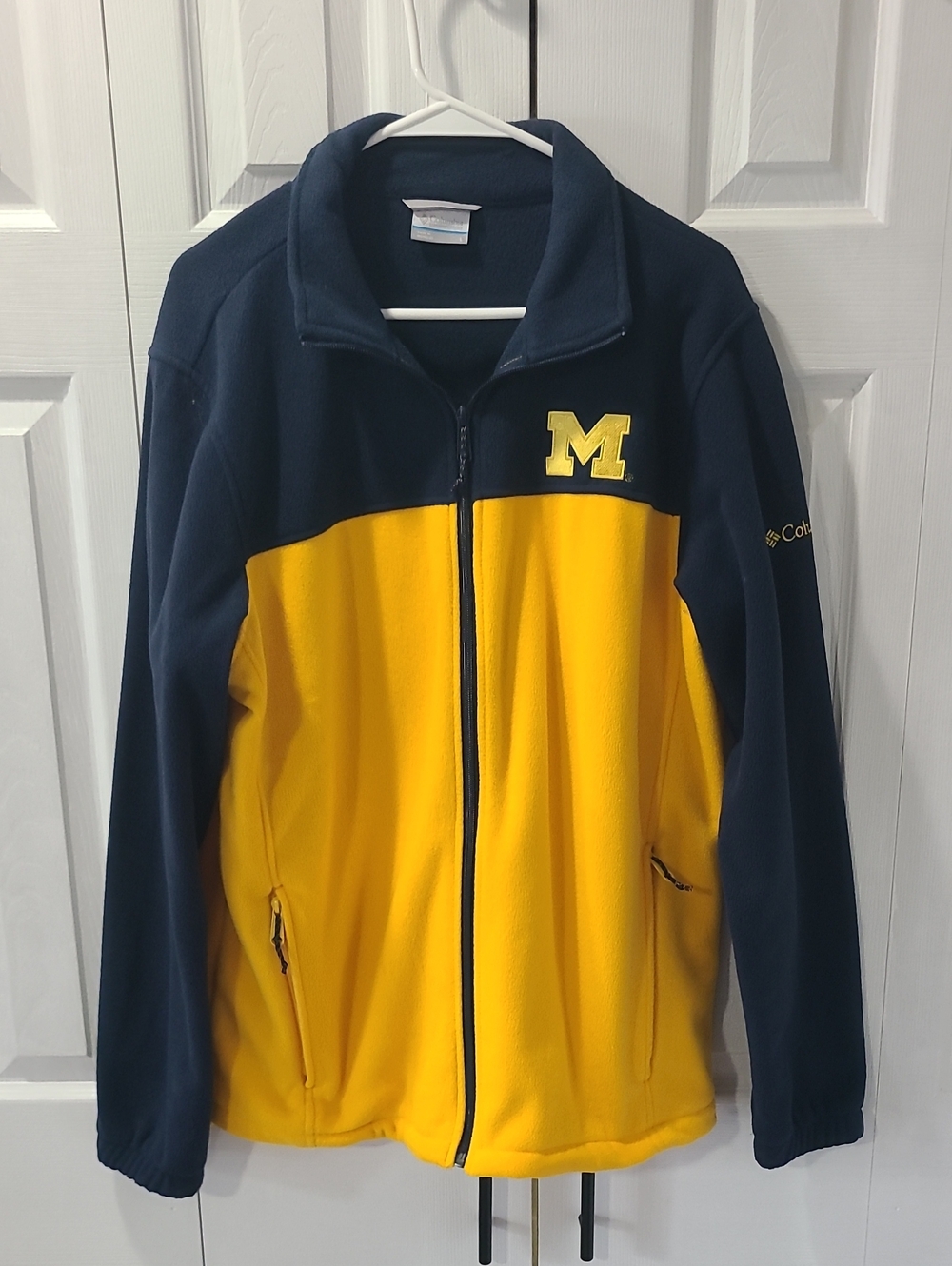 University of Michigan Columbia Navy and Yellow Full-Zip Fleece Jacket